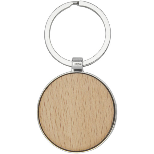 Moreno beech wood round keychain