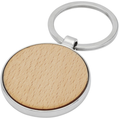 Moreno beech wood round keychain