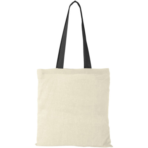 Nevada 100 g/m² cotton tote bag coloured handles 7L
