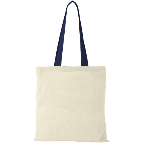 Nevada 100 g/m² cotton tote bag coloured handles 7L