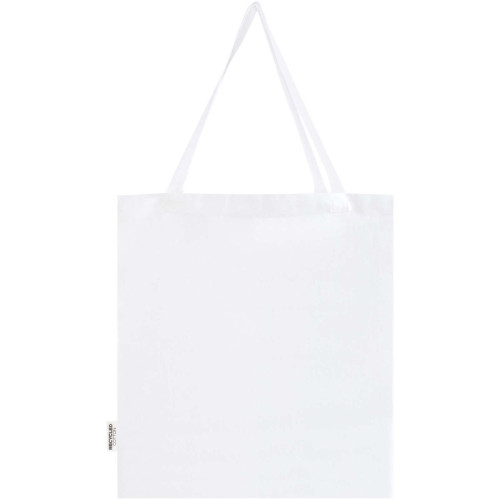 Madras 140 g/m² GRS recycled cotton gusset tote bag 12L