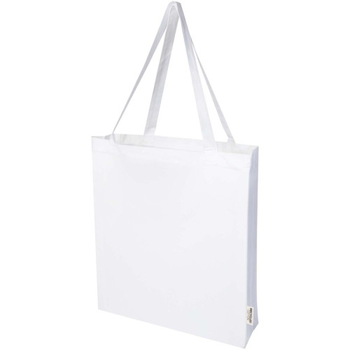 Madras 140 g/m² GRS recycled cotton gusset tote bag 12L