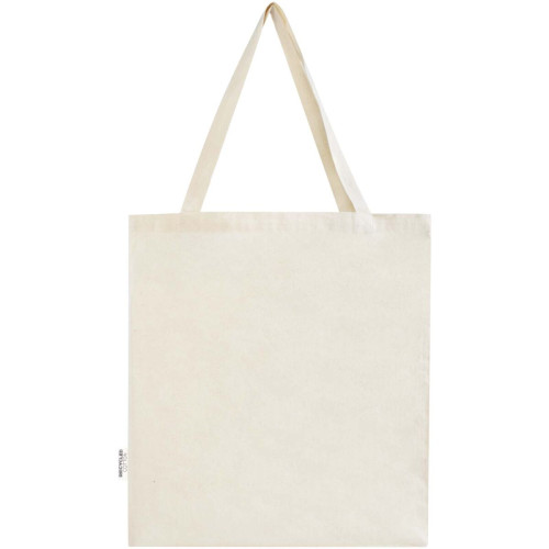 Madras 140 g/m² GRS recycled cotton gusset tote bag 12L