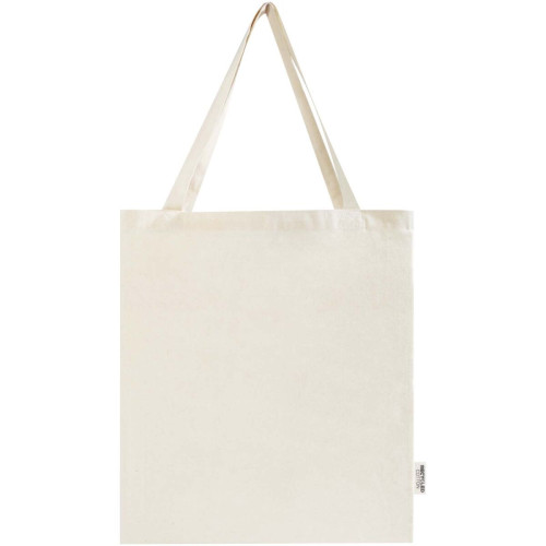 Madras 140 g/m² GRS recycled cotton gusset tote bag 12L