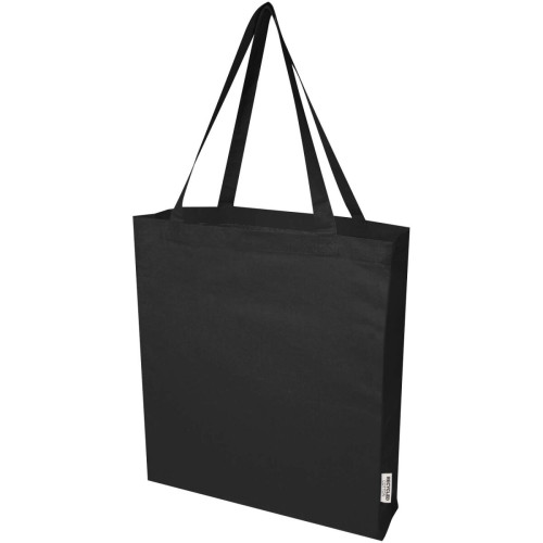 Madras 140 g/m² GRS recycled cotton gusset tote bag 12L