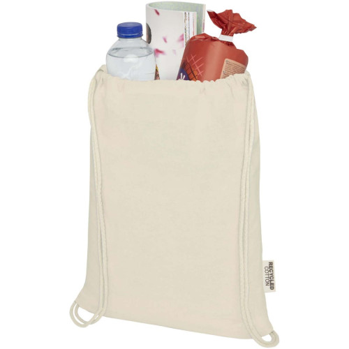 Oregon 140 g/m² GRS recycled cotton drawstring bag