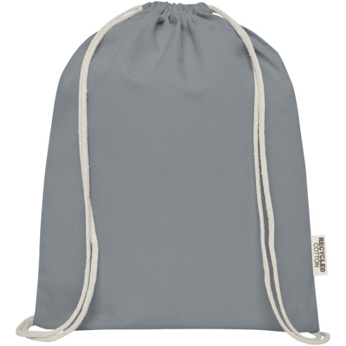 Oregon 140 g/m² GRS recycled cotton drawstring bag