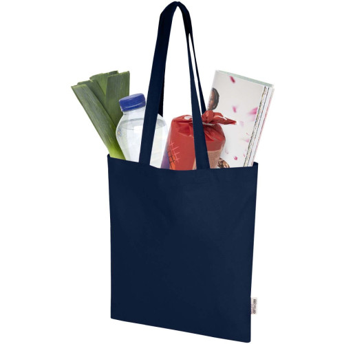 Madras Blend 140 g/m² GRS recycled cotton tote bag 7L