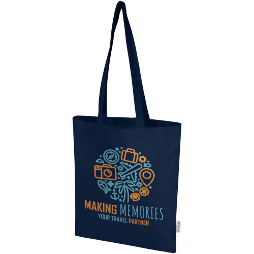 Madras Blend 140 g/m² GRS recycled cotton tote bag 7L