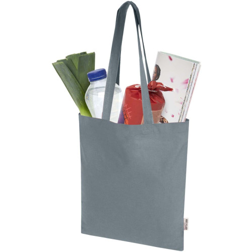 Madras Blend 140 g/m² GRS recycled cotton tote bag 7L