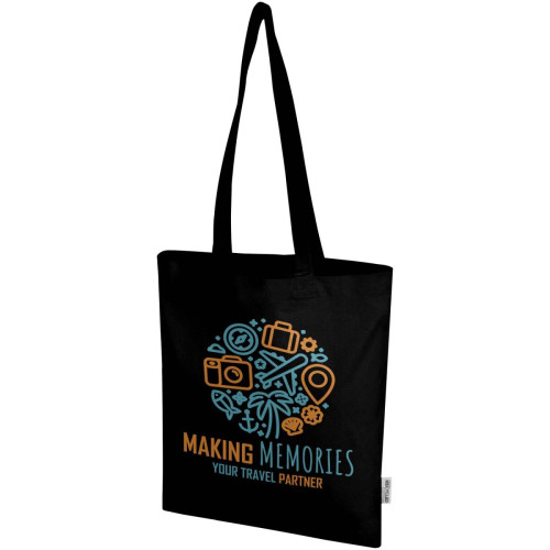 Madras Blend 140 g/m² GRS recycled cotton tote bag 7L