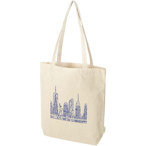 Odisha 180 g/m² OCS organic wide bottom tote bag 11L