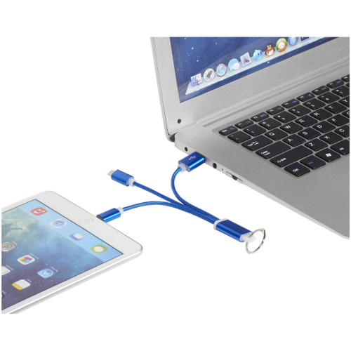 Metal 3-in-1 charging cable with keychain