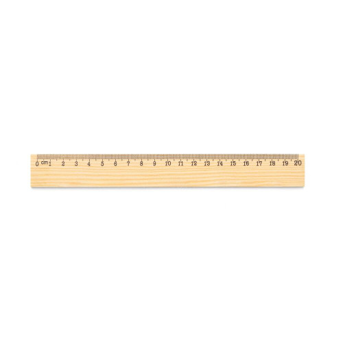 WESLEY 20. Pine wood ruler with 20 cm scale