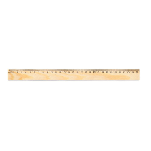 WESLEY 30. Pine wood ruler with 30 cm scale