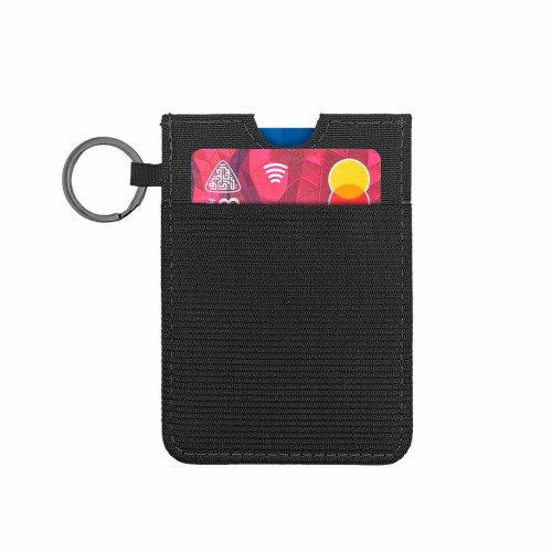LUGANO - Vertical RFID Cardholder Wallet with Keyring - Carbon