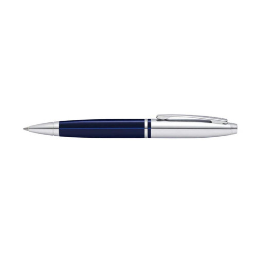 Cross Calais™ Chrome/Blue Lacquer with Polished Chrome Appointments Ballpoint Pen  (Blue Ink)