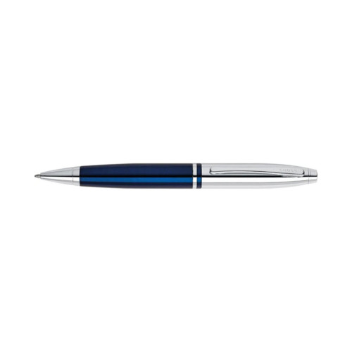 Cross Calais™ Chrome/Blue Lacquer with Polished Chrome Appointments Ballpoint Pen  (Blue Ink)