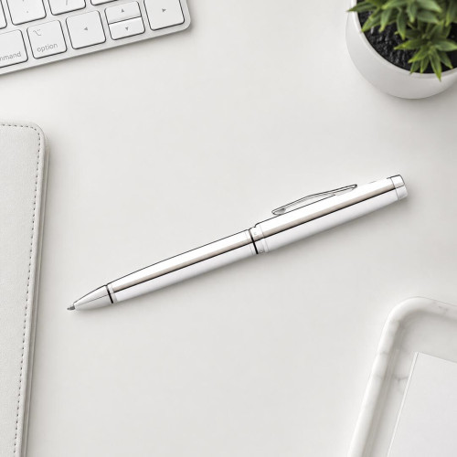 Cross Coventry Polished Chrome Ballpoint Pen (Blue Ink)