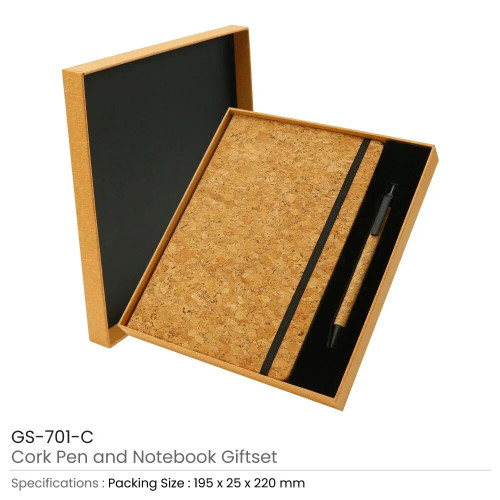 Cork Notebook and Ball Pen Gift Set