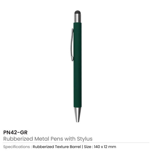 Rubberized Stylus Metal Pens