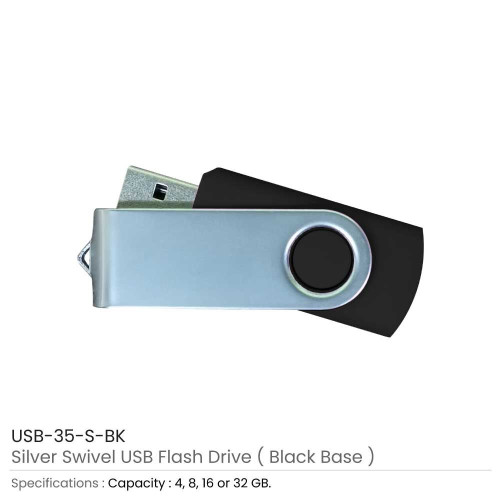 Silver Swivel USB Flash Drives