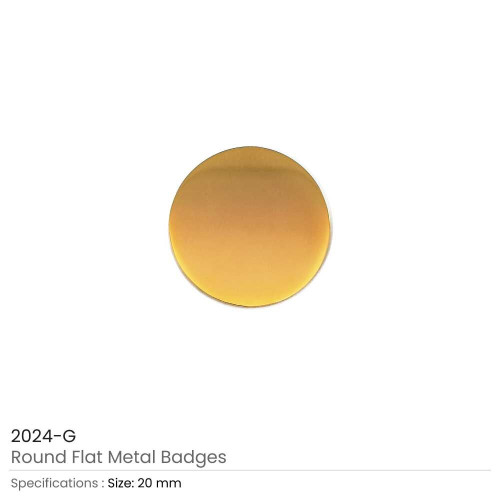 Round Flat Metal Badges 20mm