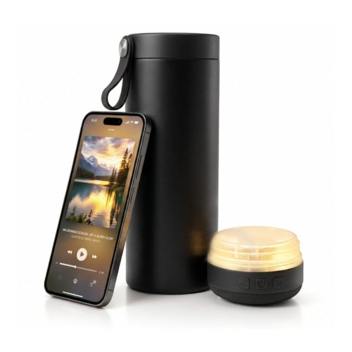 DEXOS - Giftology Double Wall Vacuum Bottle with 3W Speaker