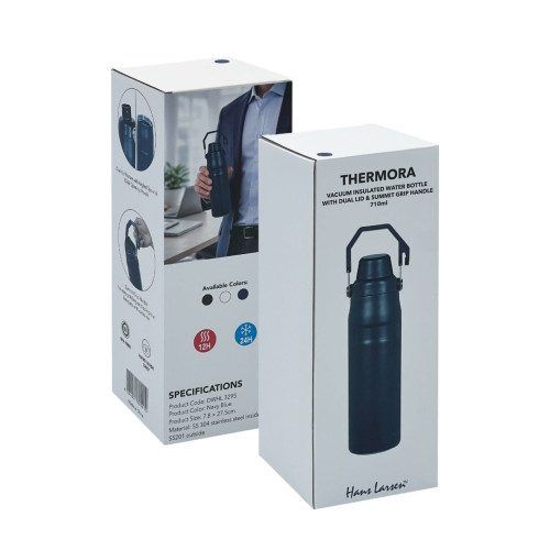 THERMORA - Hans Larsen SummitGrip Thermal Flask 710 ml - Navy Blue