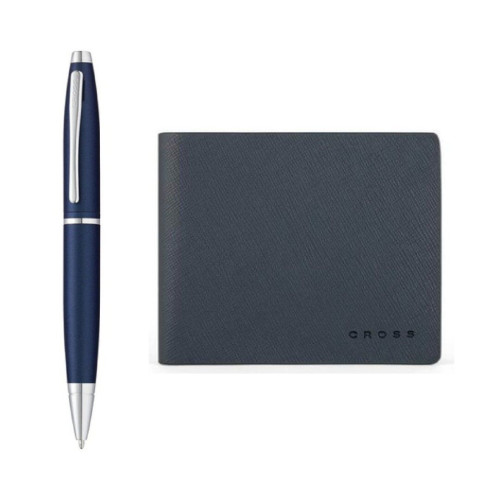Cross Calais™ Ballpoint Pen with Leather Wallet – Blue