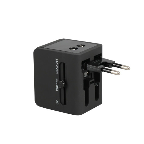 SERRI AC - Giftology Travel Adapter with Type C Compatibility - Black 