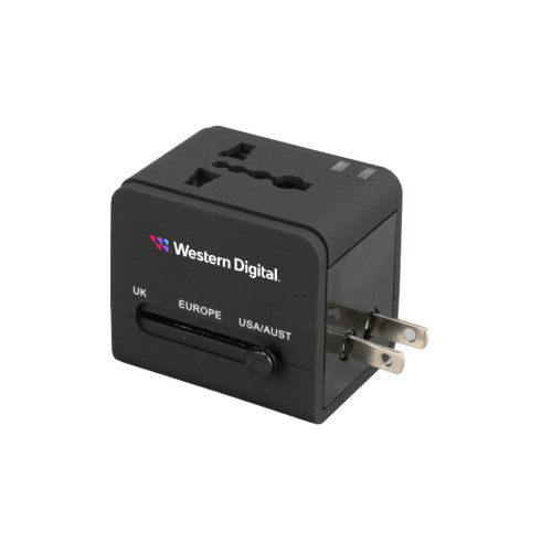 SERRI AC - Giftology Travel Adapter with Type C Compatibility - Black 